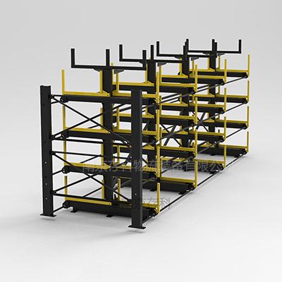 管材车间占地大 底层不好取出 使用伸缩悬臂式管材货架随存随取